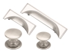 Windsor brushed nickel cup handles and matching knobs collection